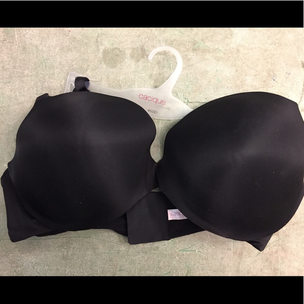 New Cacique Black Plunge Bra 46DD